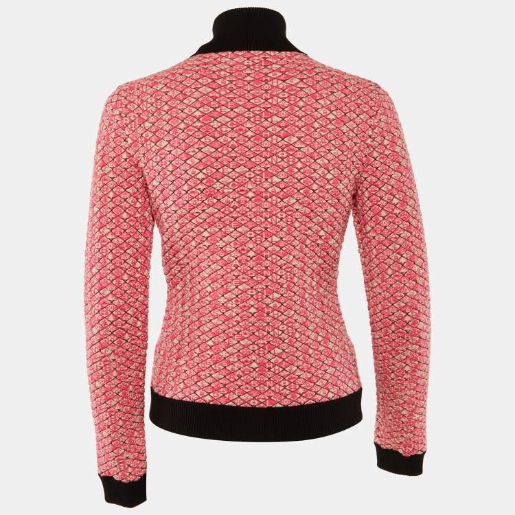 Pre Owned Chanel Pink Quilted Coco Neige Ski Zip Up Jacket S