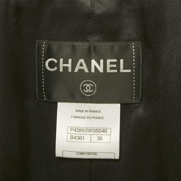 Pre Owned Chanel Black Glitter Effect Wool Single Breasted Blazer S