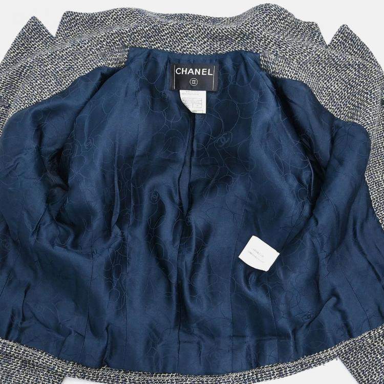 Pre Owned Chanel Setup Suit Jacket Skirt Gray Suit