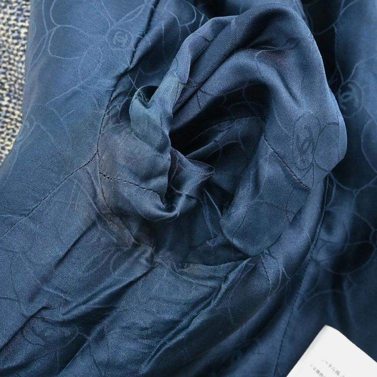 Pre Owned Chanel Setup Suit Jacket Skirt Gray Suit