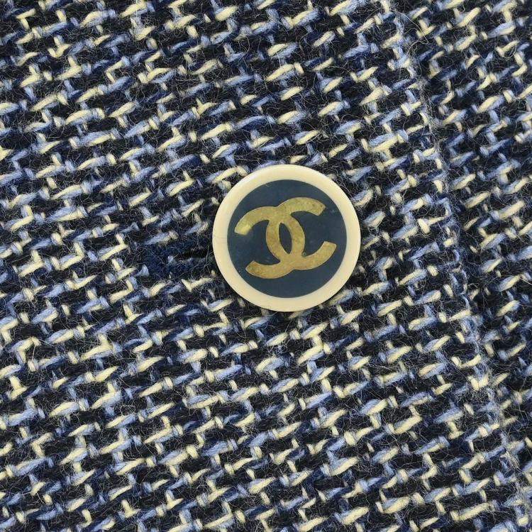 Pre Owned Chanel Setup Suit Jacket Skirt Gray Suit