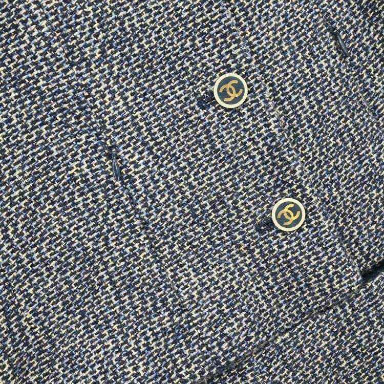 Pre Owned Chanel Setup Suit Jacket Skirt Gray Suit