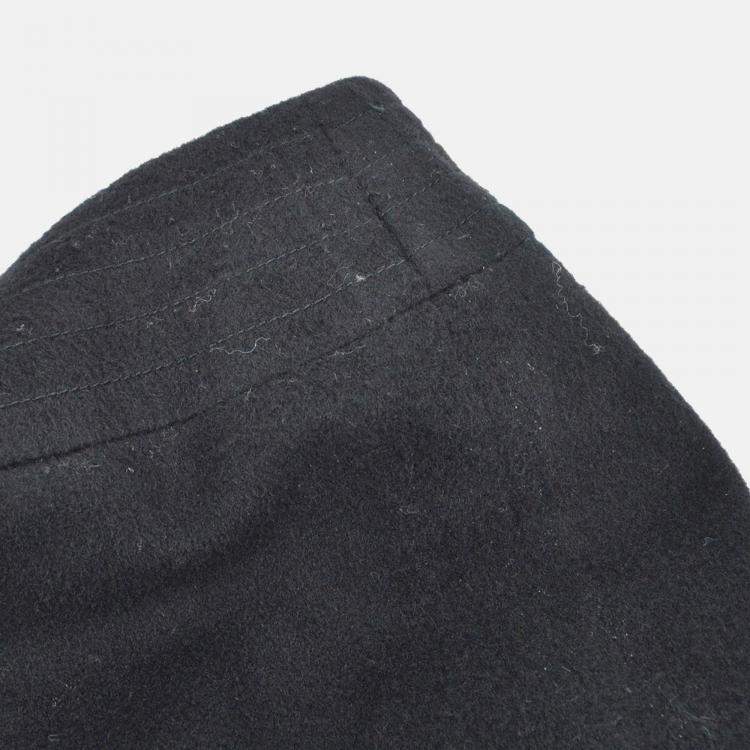 Pre Owned Chanel Black Cashmere Knee Length Skirt Size 34 