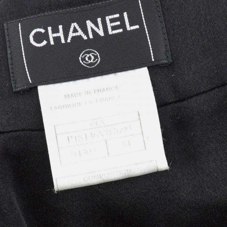 Pre Owned Chanel Black Cashmere Knee Length Skirt Size 34 