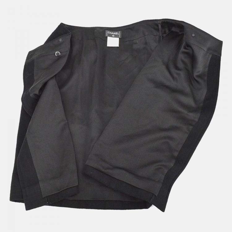 Pre Owned Chanel Black Cashmere Knee Length Skirt Size 34 