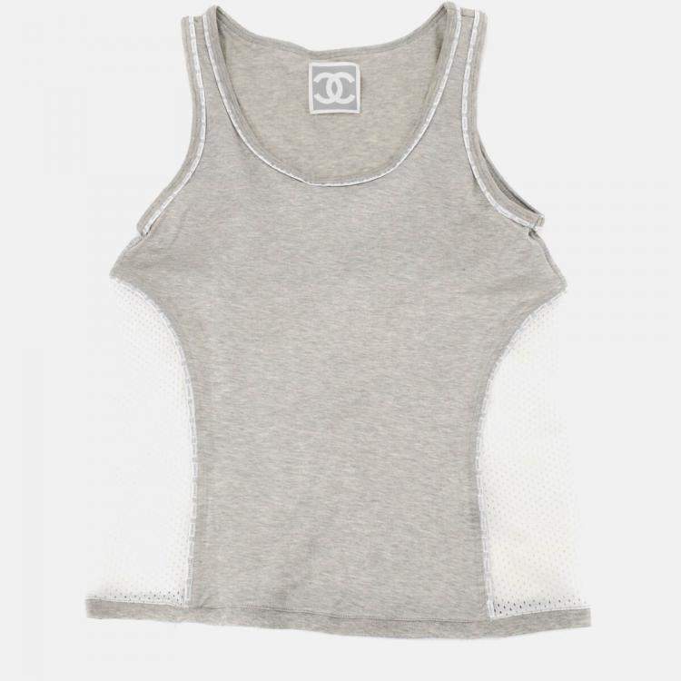 Pre Owned Chanel Sport Line Sleeveless Top Gray M