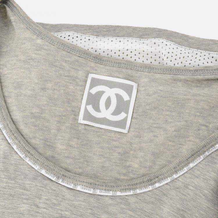 Pre Owned Chanel Sport Line Sleeveless Top Gray M