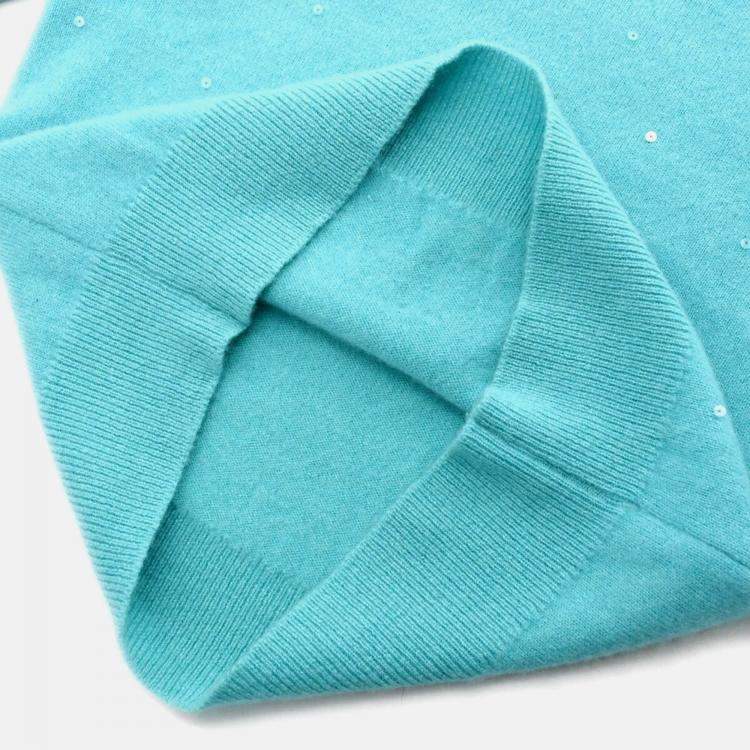 مملوكة مسبقًا Chanel Light Blue Knit Short Sleeve Sweater Top 