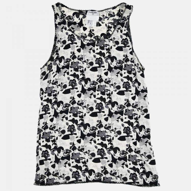Pre Owned Chanel Black Sleeveless Top Size 40