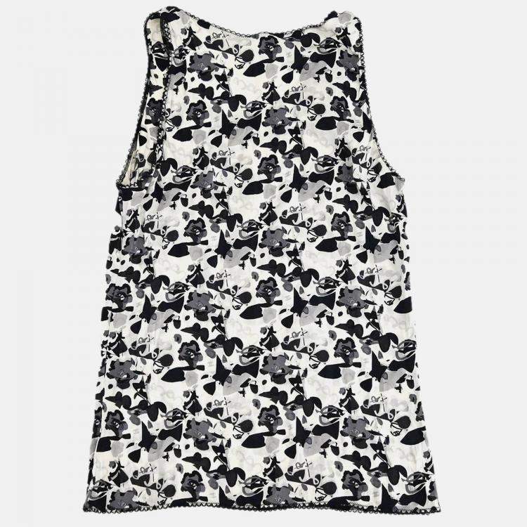 Pre Owned Chanel Black Sleeveless Top Size 40
