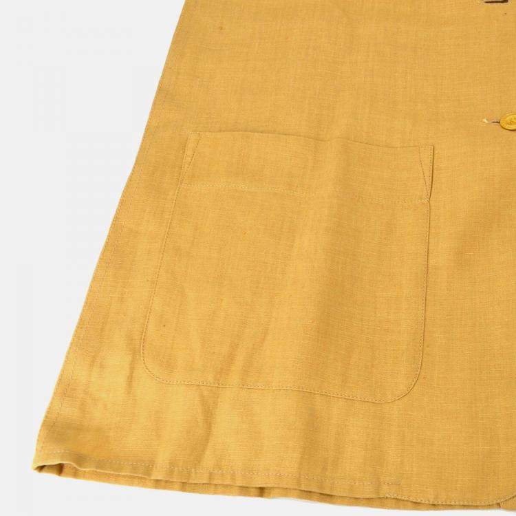 Pre Owned Chanel Beige  Sleeveless Vest Jacket Linen FR 38