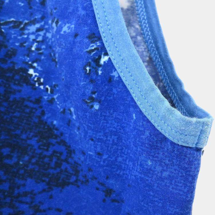 Pre Owned Chanel Surf Line Sleeveless Blue Tank Top Size 38