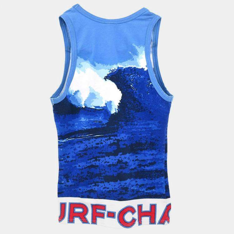 Pre Owned Chanel Surf Line Sleeveless Blue Tank Top Size 38
