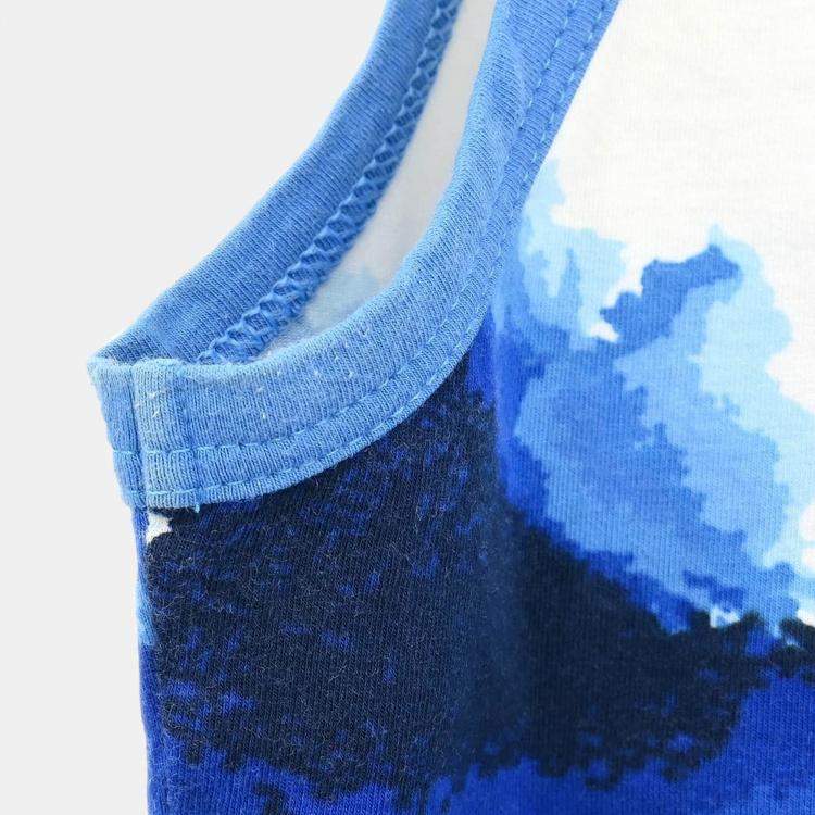 Pre Owned Chanel Surf Line Sleeveless Blue Tank Top Size 38