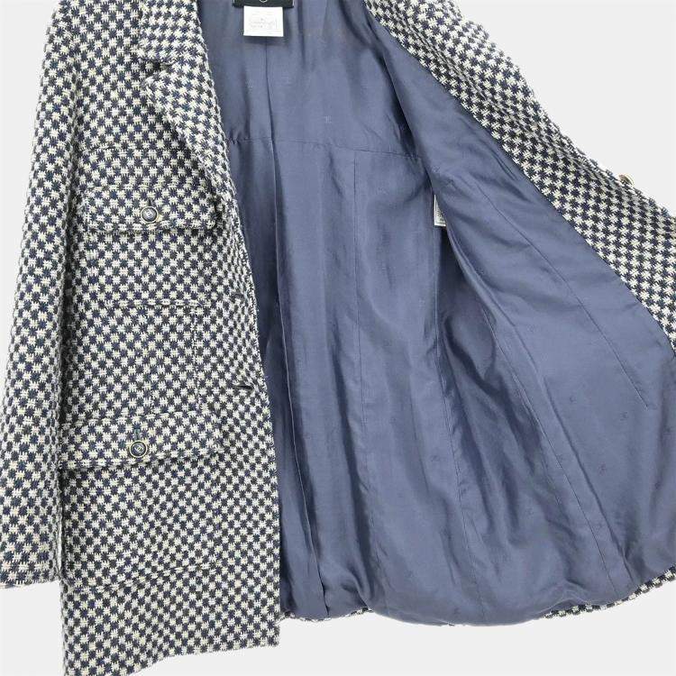 مملوكة مسبقًا Chanel Single Breasted Navy Wool Jacket Size 42