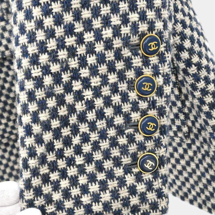 مملوكة مسبقًا Chanel Single Breasted Navy Wool Jacket Size 42