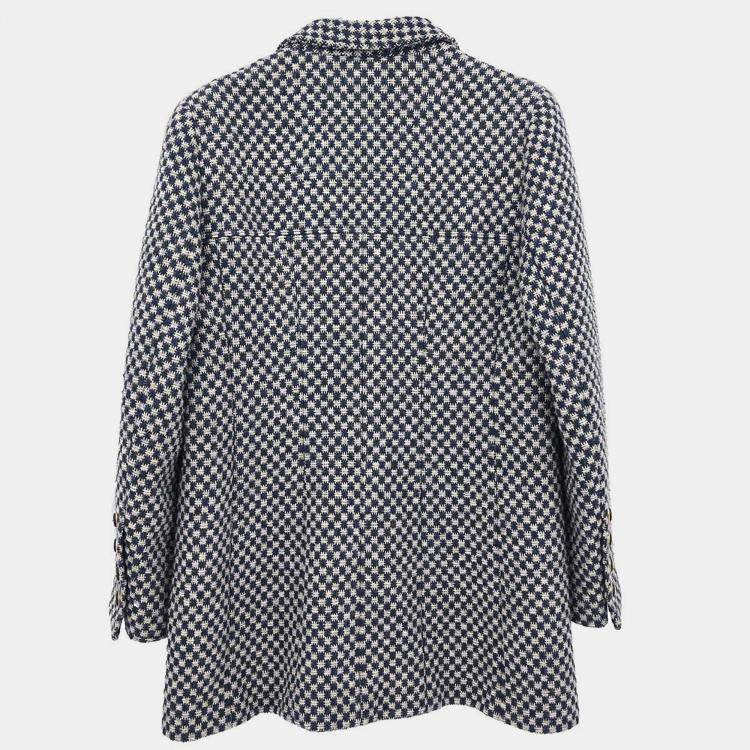مملوكة مسبقًا Chanel Single Breasted Navy Wool Jacket Size 42