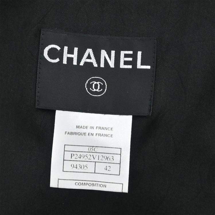Pre Owned Chanel Single Breasted Black Wool Jacket Size 42
