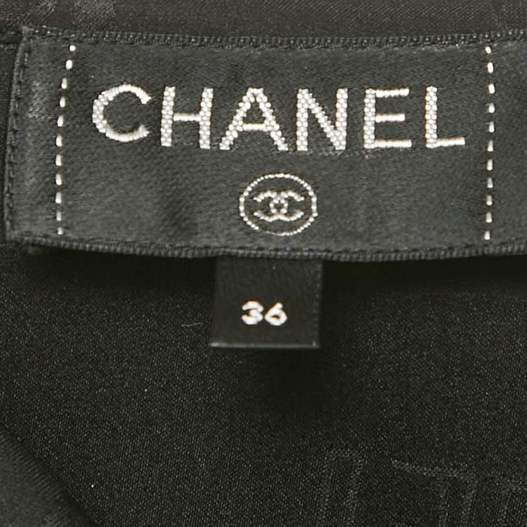 Pre Owned Chanel Black Silk Ruffled Sleeveless Top S