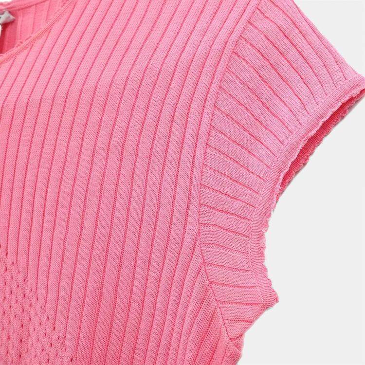 Pre Owned Chanel Pink Cotton Short Sleeve Top 42