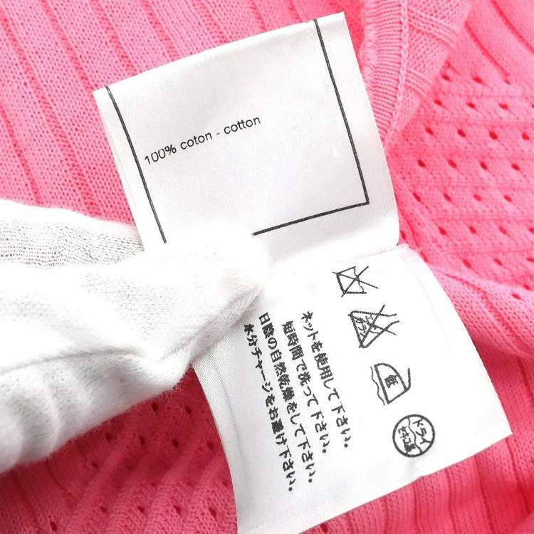 Pre Owned Chanel Pink Cotton Short Sleeve Top 42