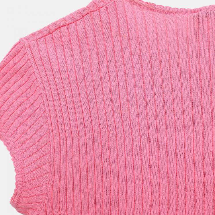 Pre Owned Chanel Pink Cotton Short Sleeve Top 42