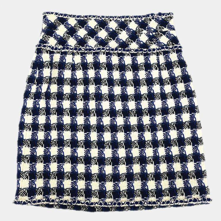 Pre Owned Chanel Multicolor Wool Skirt Size 40