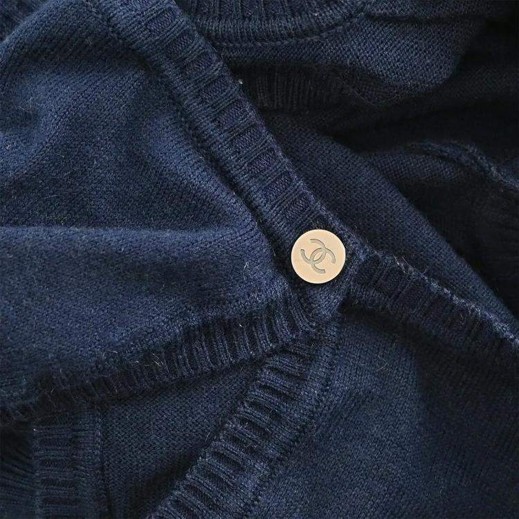 Pre Owned Chanel Navy Blue Sleeveless Top  38
