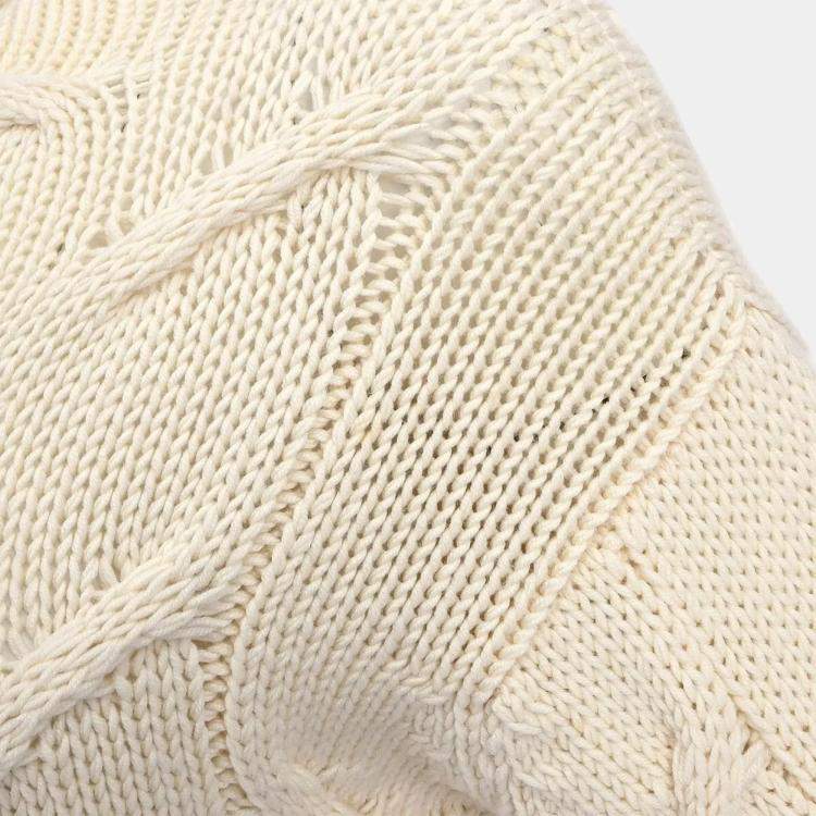 Pre Owned Chanel White Wool Sweater Top Size 38