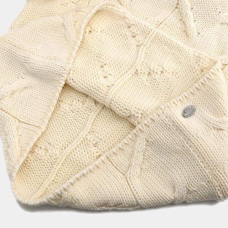 Pre Owned Chanel White Wool Sweater Top Size 38