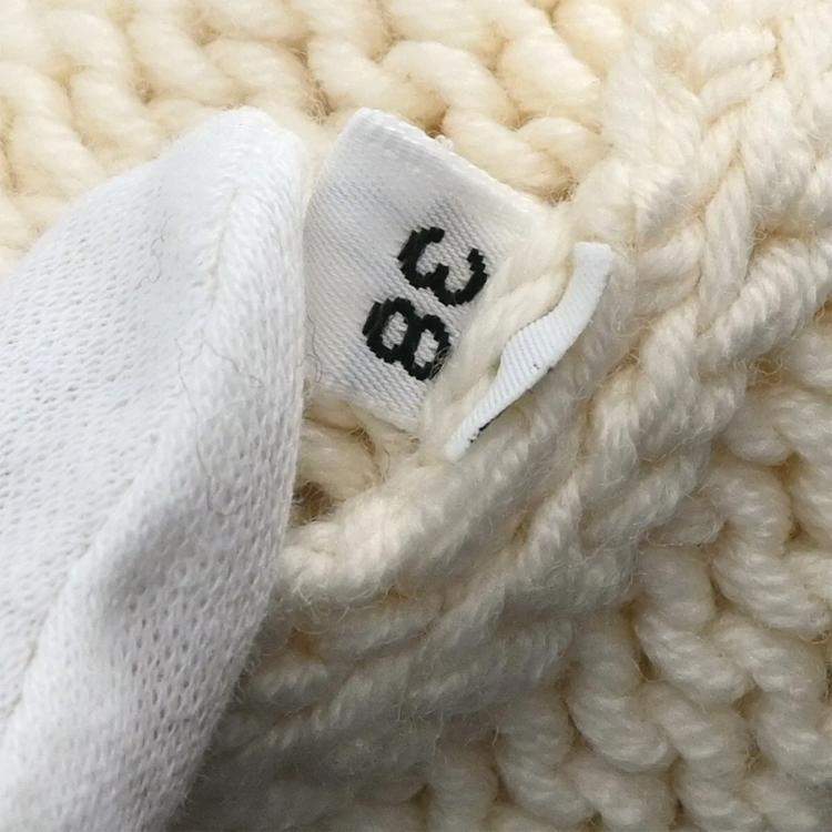 Pre Owned Chanel White Wool Sweater Top Size 38