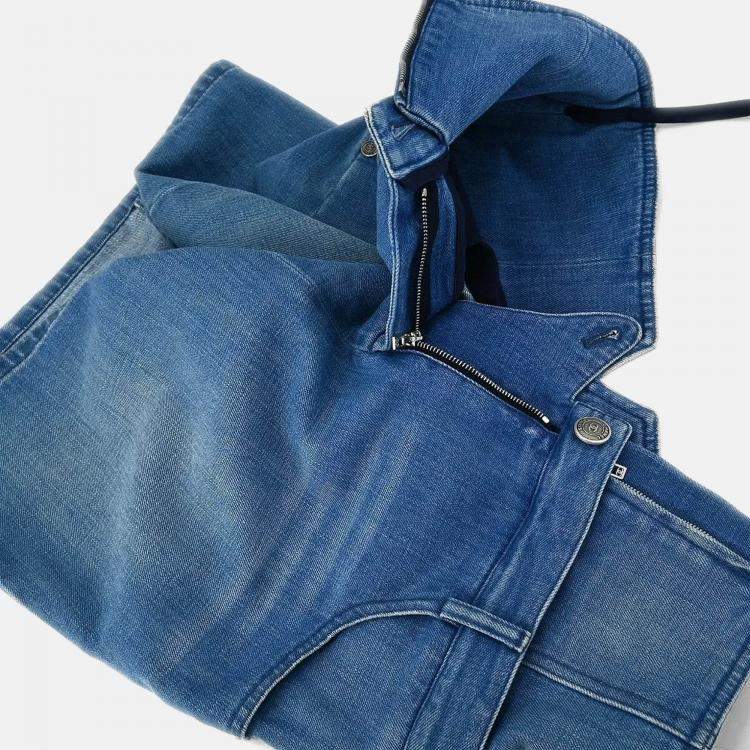 Pre Owned Chanel Blue Denim Skirt Size 36