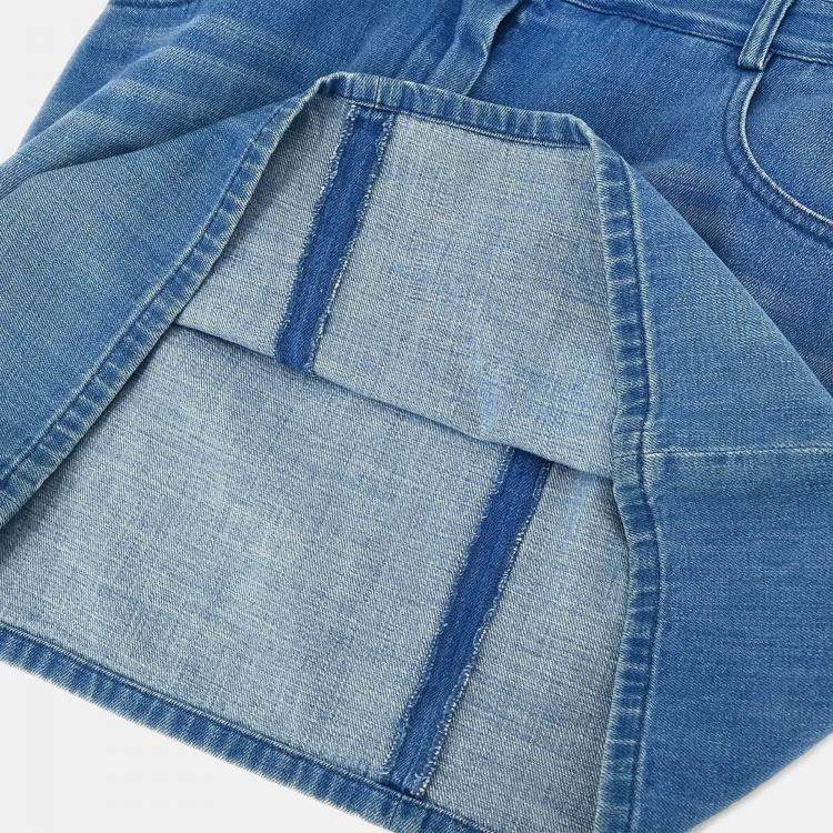 Pre Owned Chanel Blue Denim Skirt Size 36