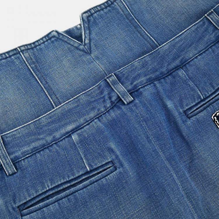 Pre Owned Chanel Blue Denim Skirt Size 36