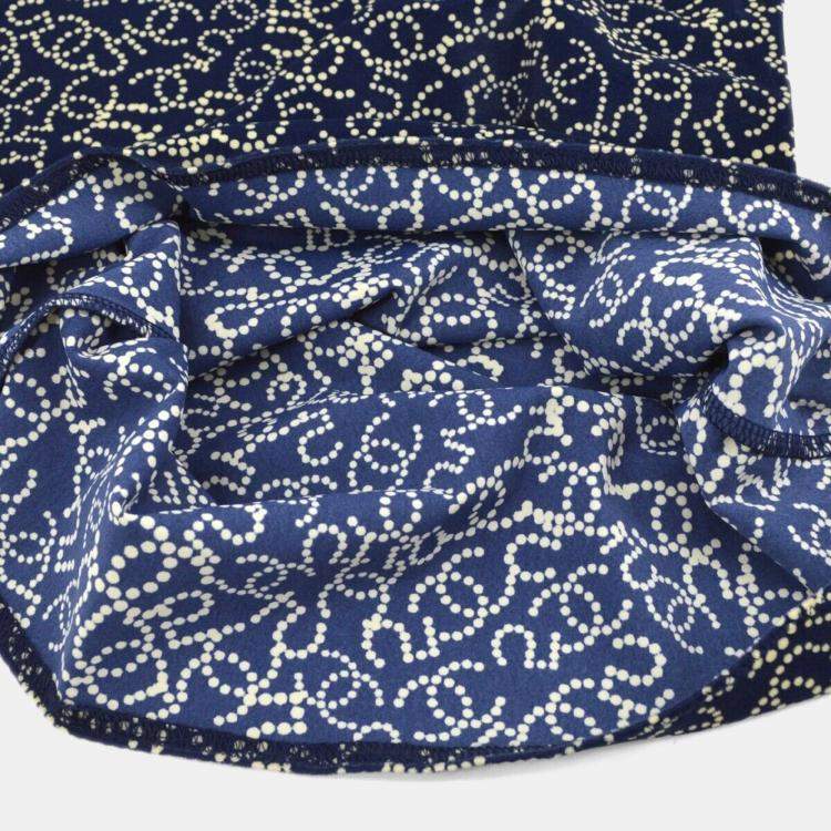 Pre Owned Chanel Beige/Navy Blue Round Neck Short Sleeve Top 38