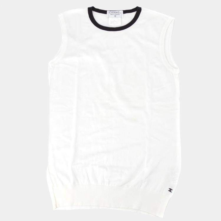 مملوكة مسبقًا Chanel  White Sleeveless Top 40