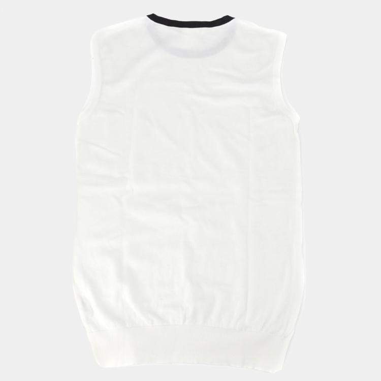 مملوكة مسبقًا Chanel  White Sleeveless Top 40