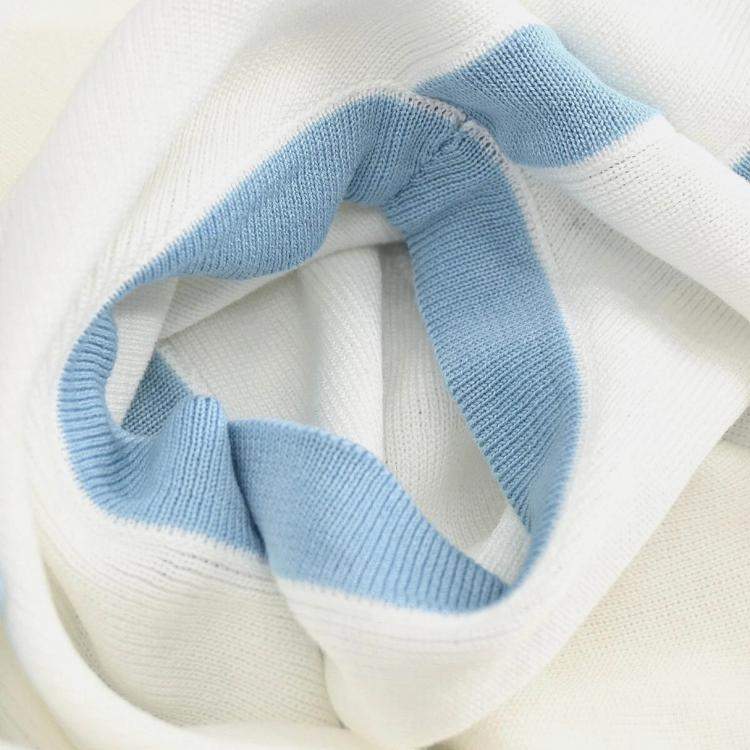 Pre Owned Chanel White/ Blue Cotton Sleeveless Top 40
