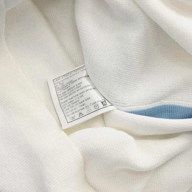 Pre Owned Chanel White/ Blue Cotton Sleeveless Top 40