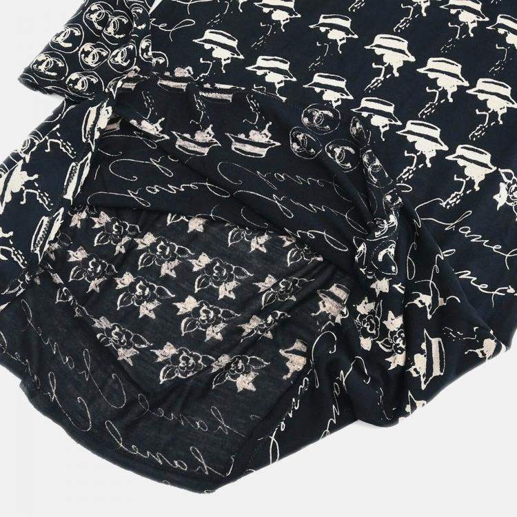 Pre Owned Chanel Black Modal Fabric Top Size 34