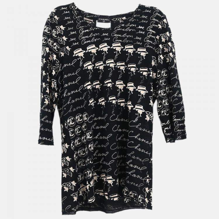 Pre Owned Chanel Black Modal Fabric Top Size 34