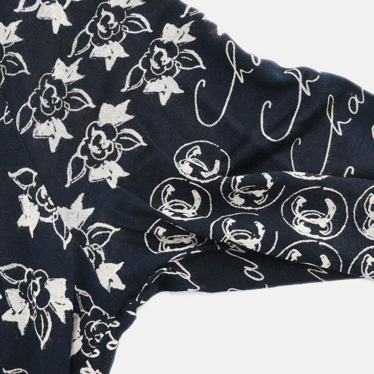Pre Owned Chanel Black Modal Fabric Top Size 34