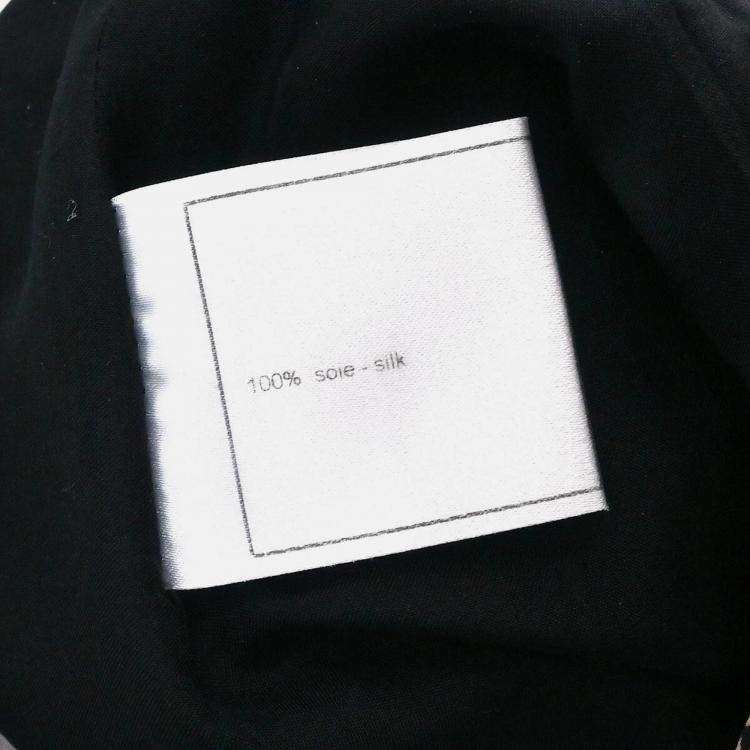 Pre Owned Chanel Black/Beige Silk Skirt Size 38