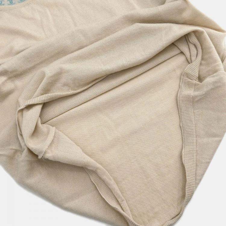 Pre Owned Chanel Beige Cashmere Sleeveless Tank Top Size 42