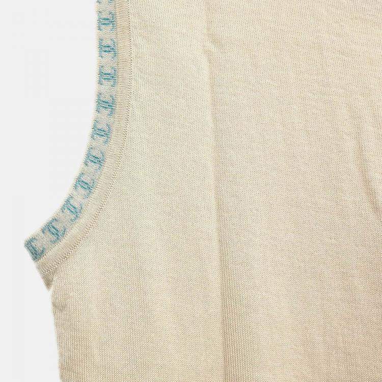 Pre Owned Chanel Beige Cashmere Sleeveless Tank Top Size 42