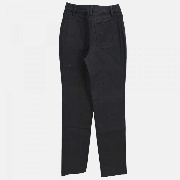 Pre Owned Chanel Black Cotton Pants Women Size 34