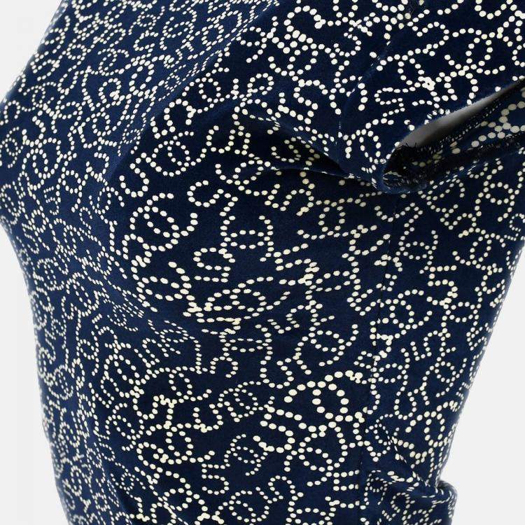 Pre Owned Chanel Navy Nylon Short Sleeve T-shirt Top Size 38