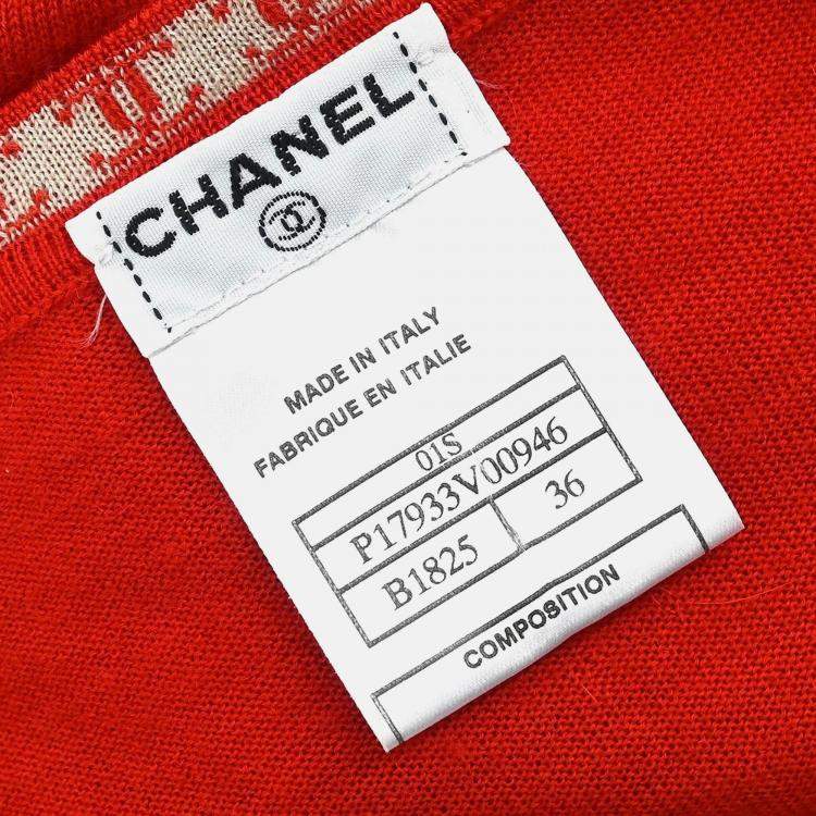 مملوكة مسبقًا Chanel Short Sleeve Red Knit Top Size 36
