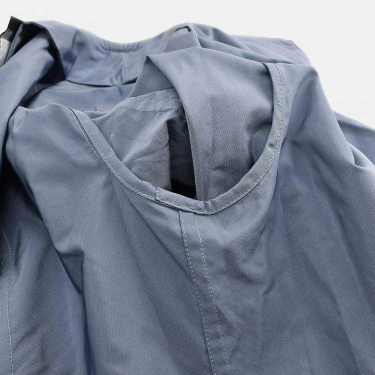 مملوكة مسبقًا Chanel Collarless Blue Nylon Single Breasted Jacket Women Size 40