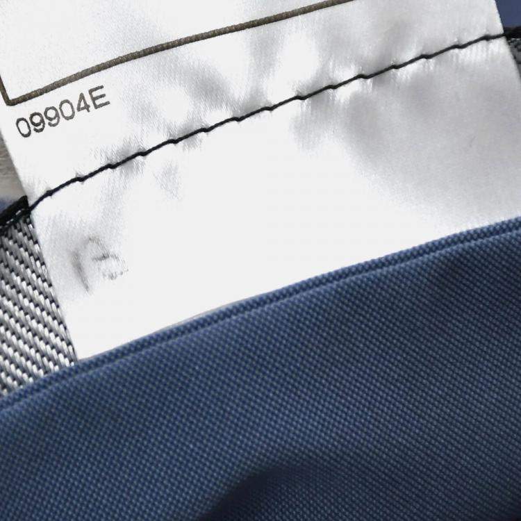 مملوكة مسبقًا Chanel Collarless Blue Nylon Single Breasted Jacket Women Size 40